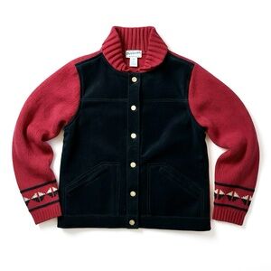 Vintage Pendleton Southwest Western Suede Wool Knit Sweater Jacket Med EUC‎ Rare